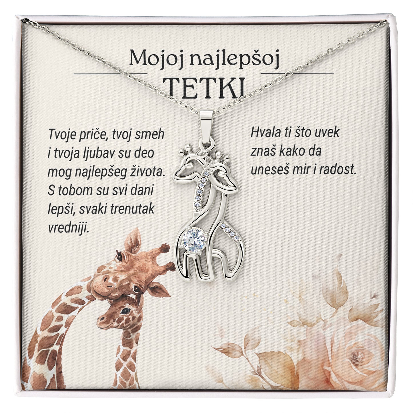Mojoj najlepšoj tetki – Posveta sa lančićem za tetku (Žirafa)