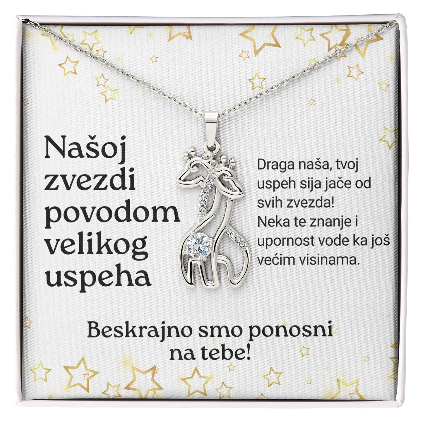 Našoj zvezdi povodom velikog uspeha - Posveta sa lančićem za učenicu (Žirafa)