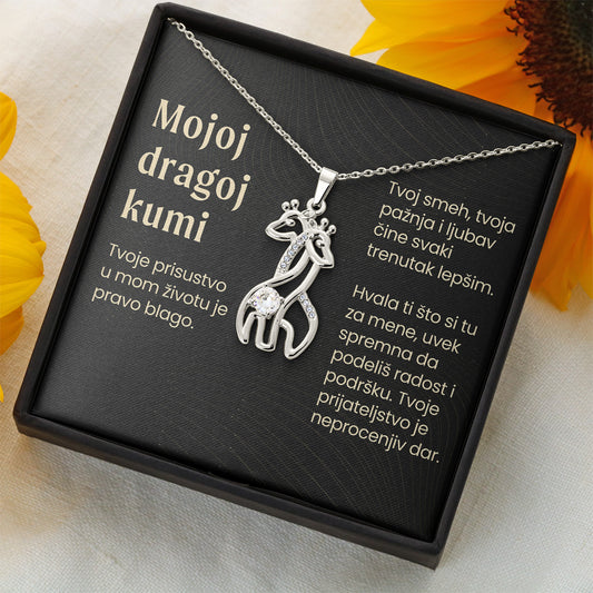 Mojoj dragoj kumi – Posveta sa lančićem za kumu (Žirafa)