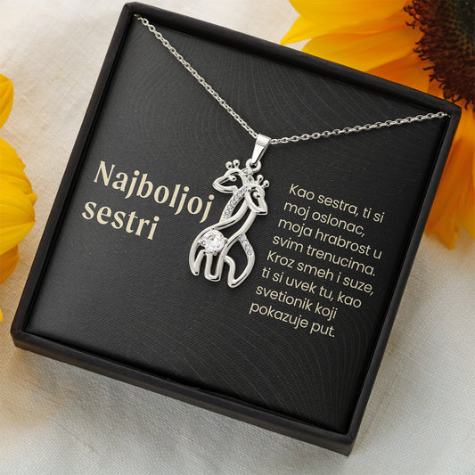 Najboljoj sestri – Posveta sa lančićem od sestre (Žirafa)