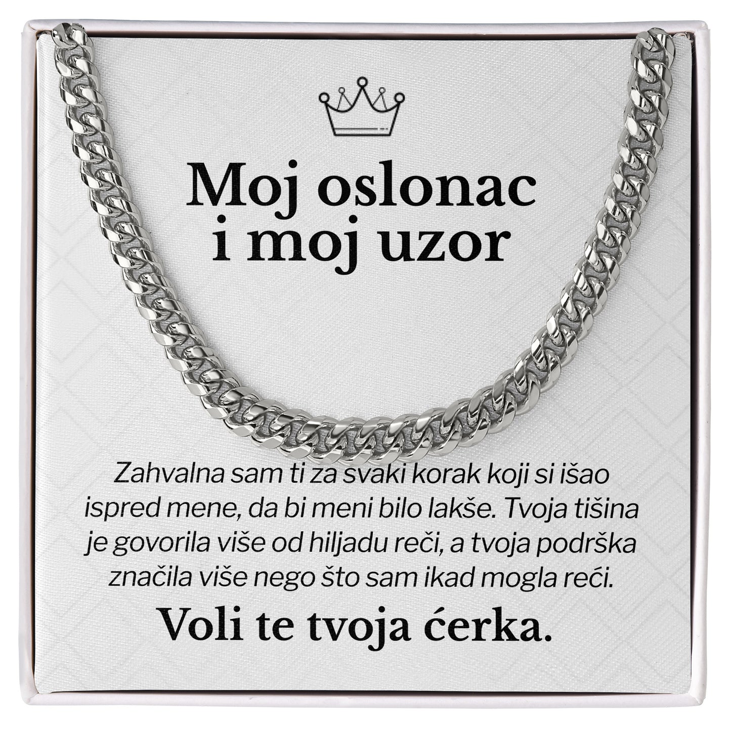 Moj oslonac i moj uzor – Posveta sa lančićem za oca od ćerke