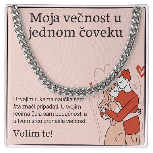 Moja večnost u jednom čoveku – Posveta sa lančićem za muža od žene