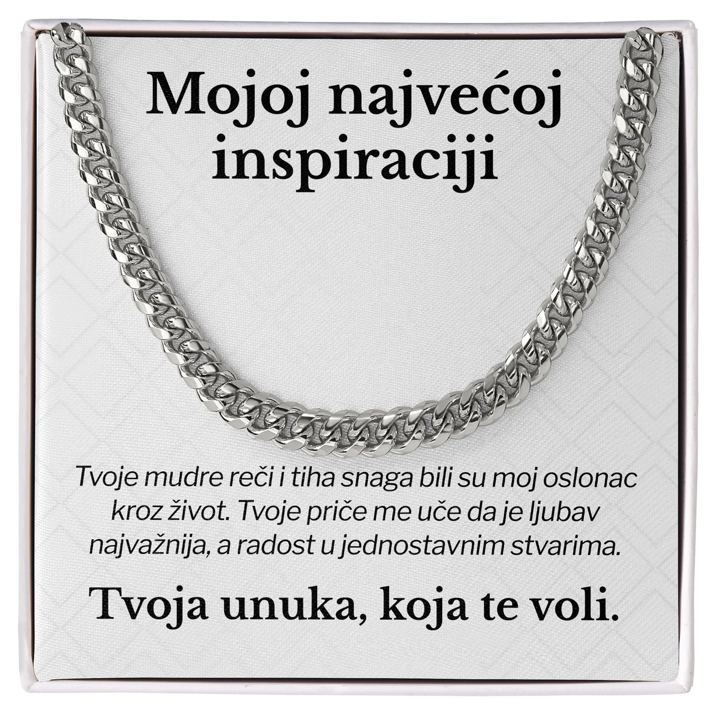 Mojoj najvećoj inspiraciji – Posveta sa lančićem za dedu od unuke