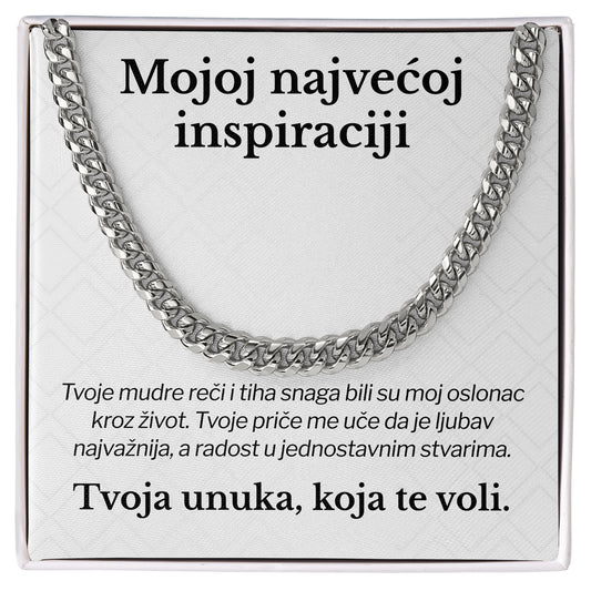 Mojoj najvećoj inspiraciji – Posveta sa lančićem za dedu od unuke