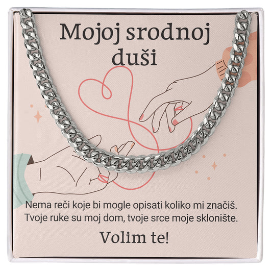 Mojoj srodnoj duši – Posveta sa lančićem za dečka od devojke