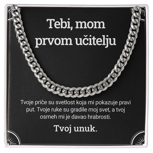 Tebi, mom prvom učitelju – Posveta sa lančićem za dedu od unuka