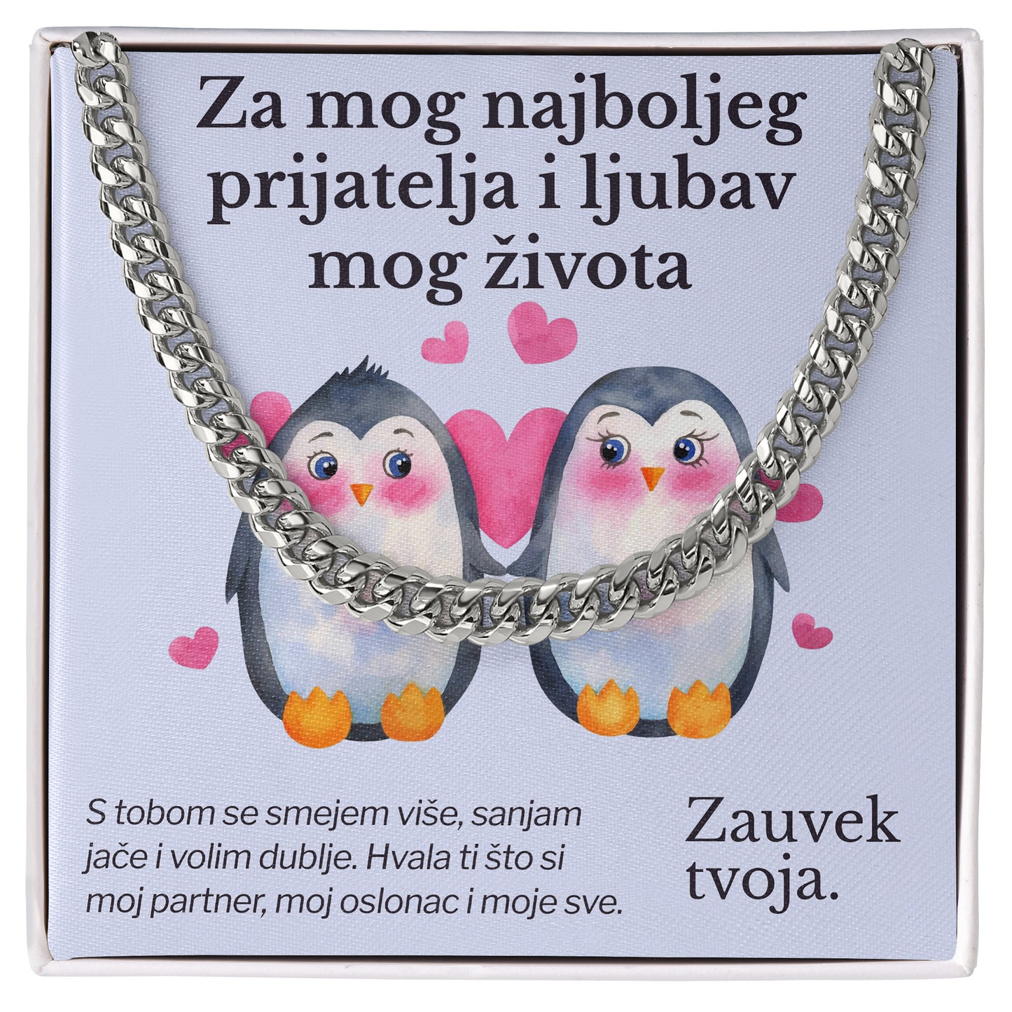 Za mog najboljeg prijatelja i ljubav mog života – Posveta sa lančićem za dečka od devojke