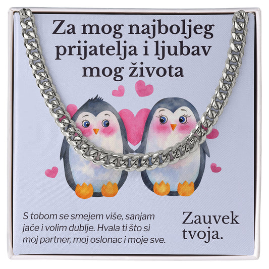 Za mog najboljeg prijatelja i ljubav mog života – Posveta sa lančićem za dečka od devojke