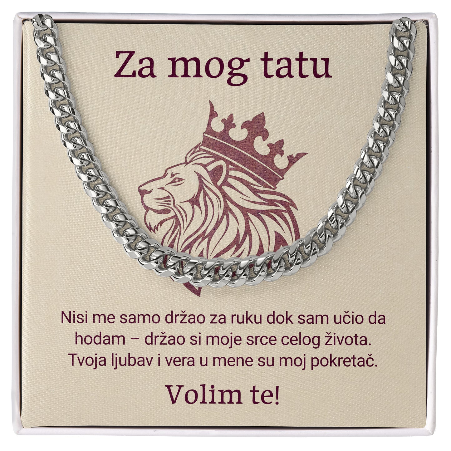 Za mog tatu – Posveta sa lančićem za oca od deteta