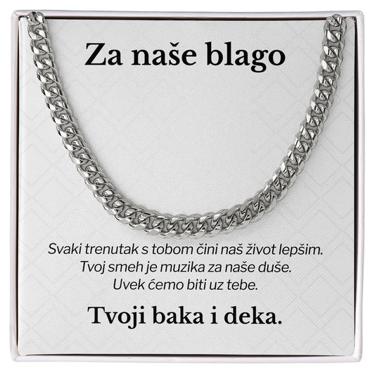 Za naše blago – Posveta sa lančićem za unuka od bake i deke