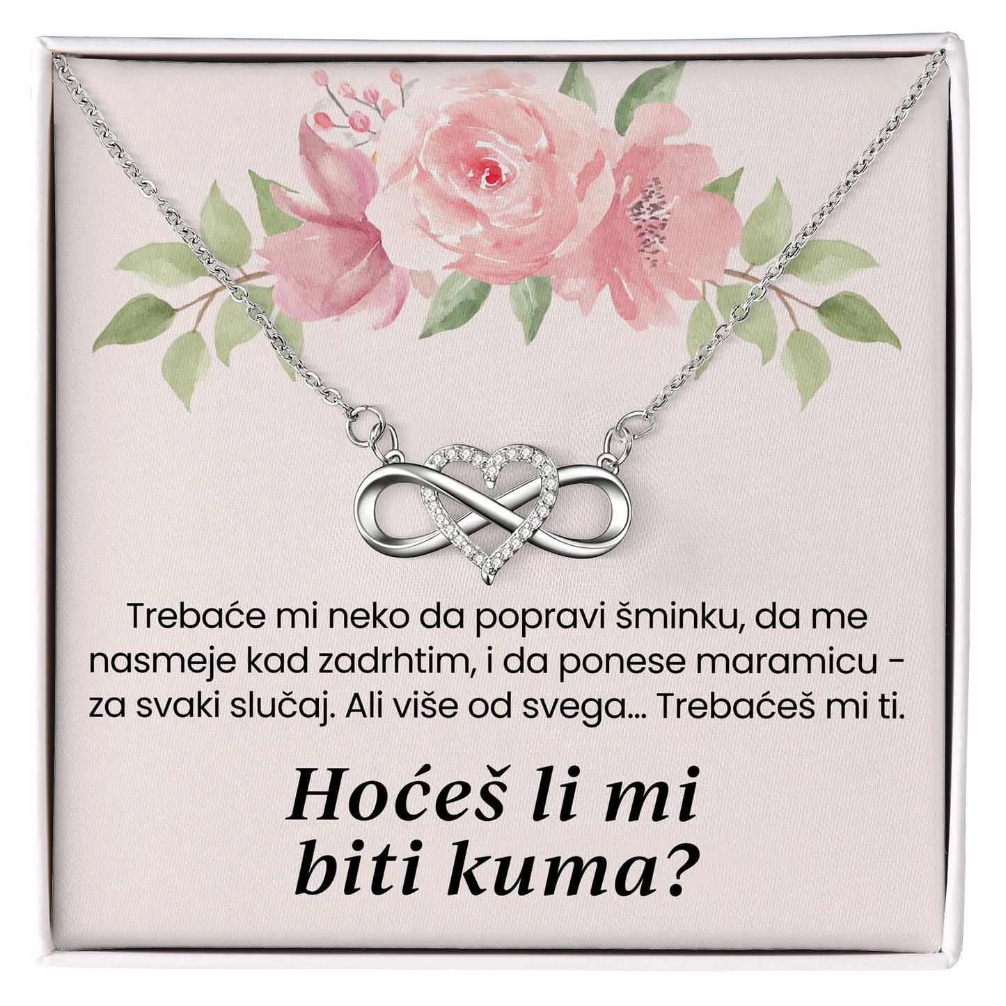 Hoćeš li mi biti kuma? - Posveta sa lančićem za kumu