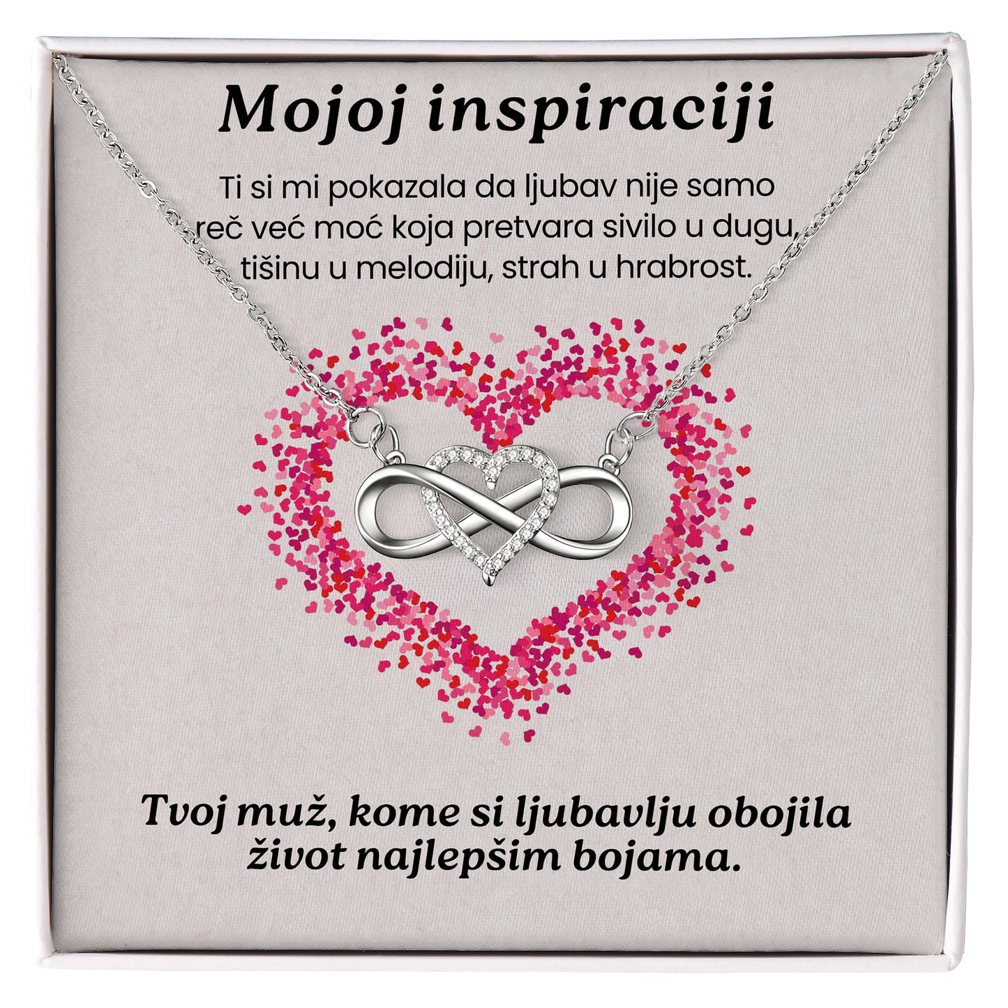 Mojoj inspiraciji - Posveta sa lančićem za suprugu od muža