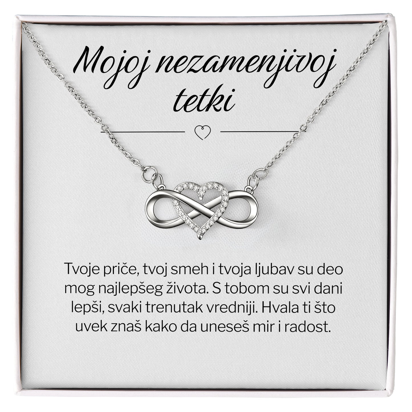 Mojoj nezamenjivoj tetki – Posveta sa lančićem za tetku