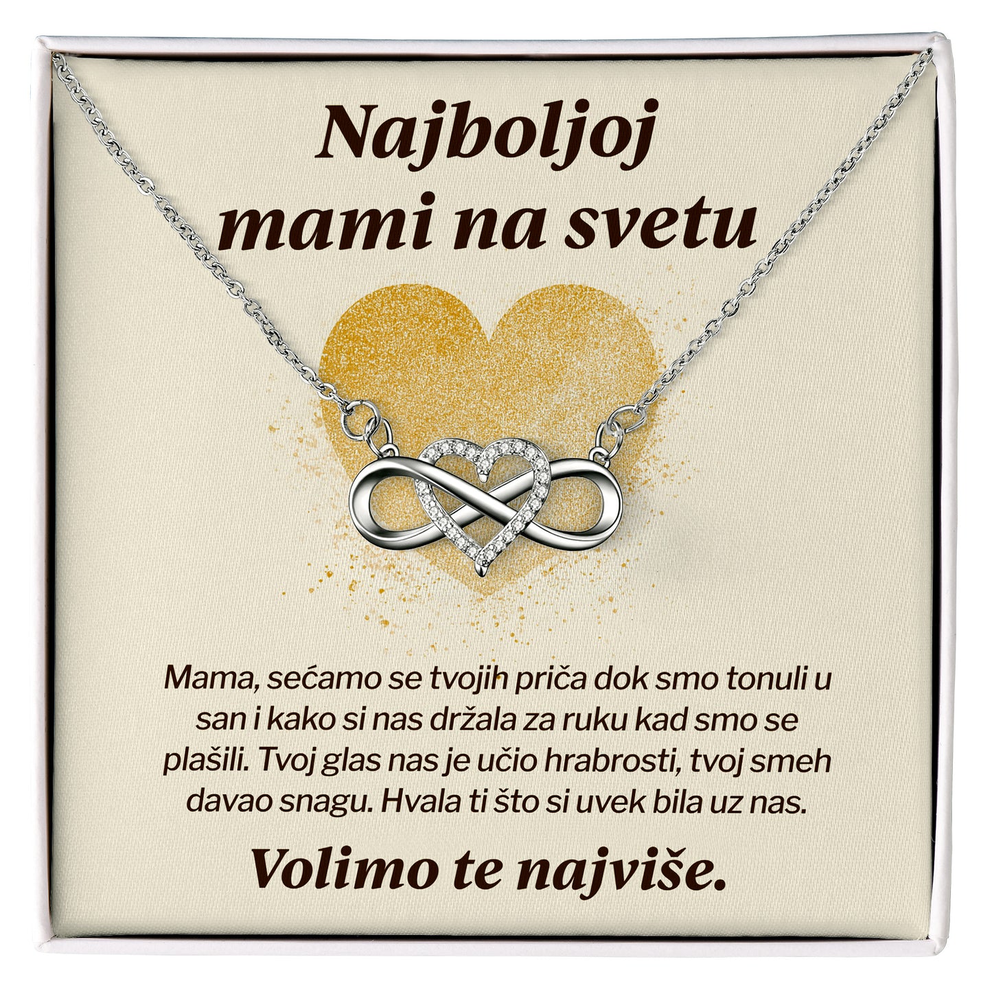 Najboljoj mami na svetu - Posveta sa lančićem za majku od dece