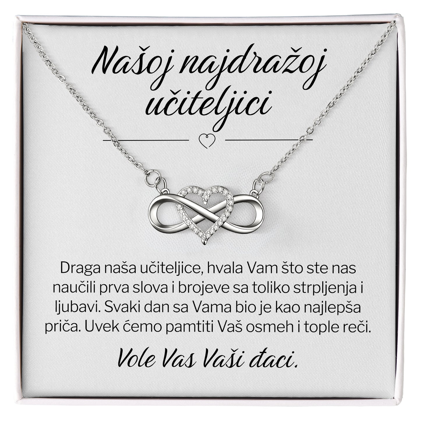 Našoj najdražoj učiteljici - Posveta sa lančićem za učiteljicu