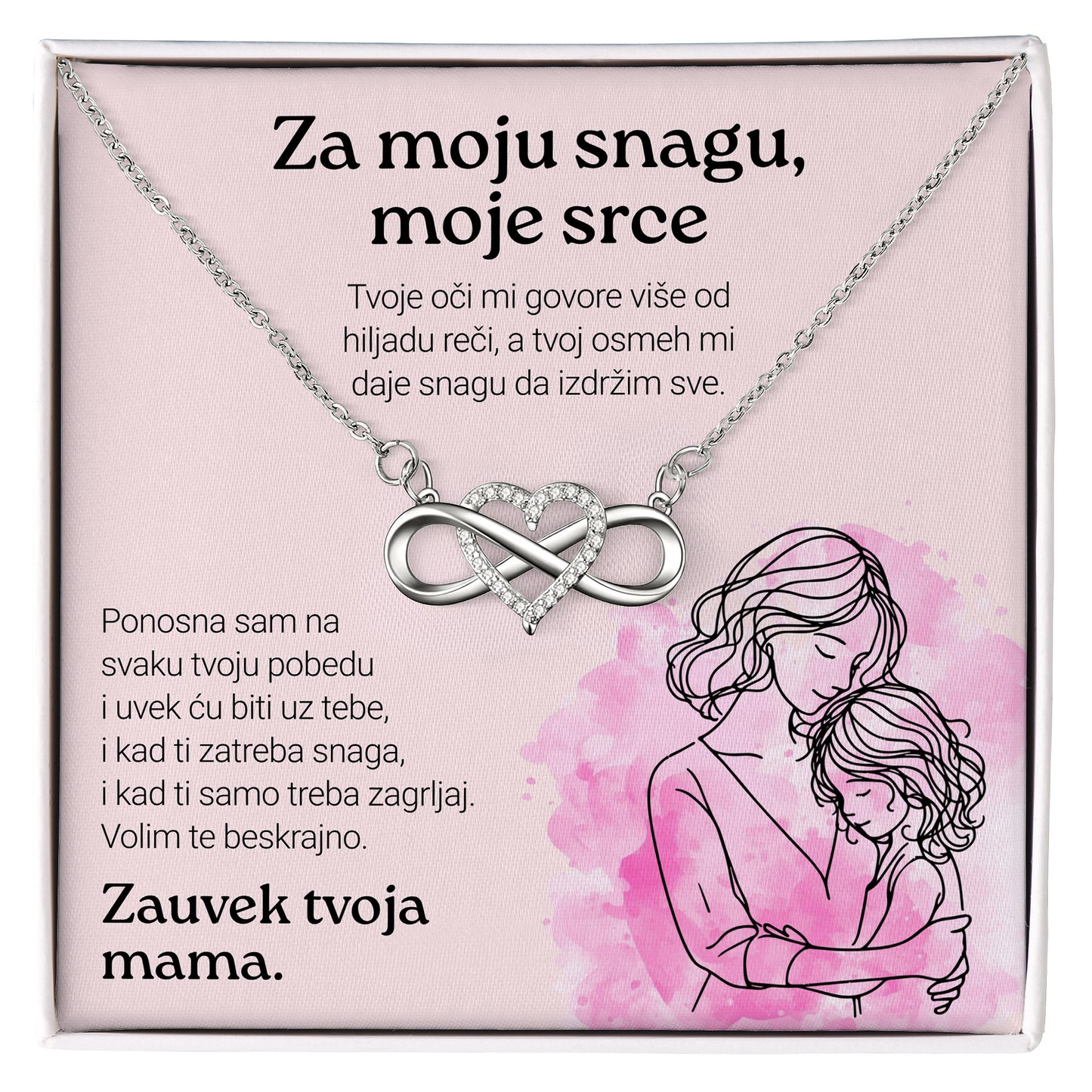 Za moju snagu, moje srce – Posveta sa lančićem za ćerku od majke