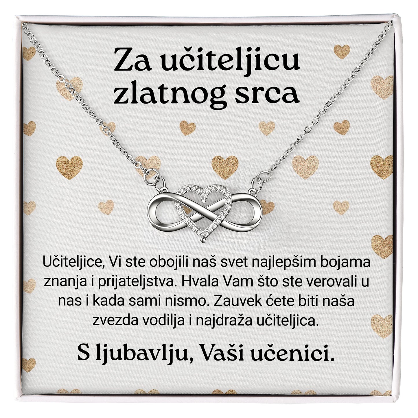 Za učiteljicu zlatnog srca- Posveta sa lančićem za učiteljicu