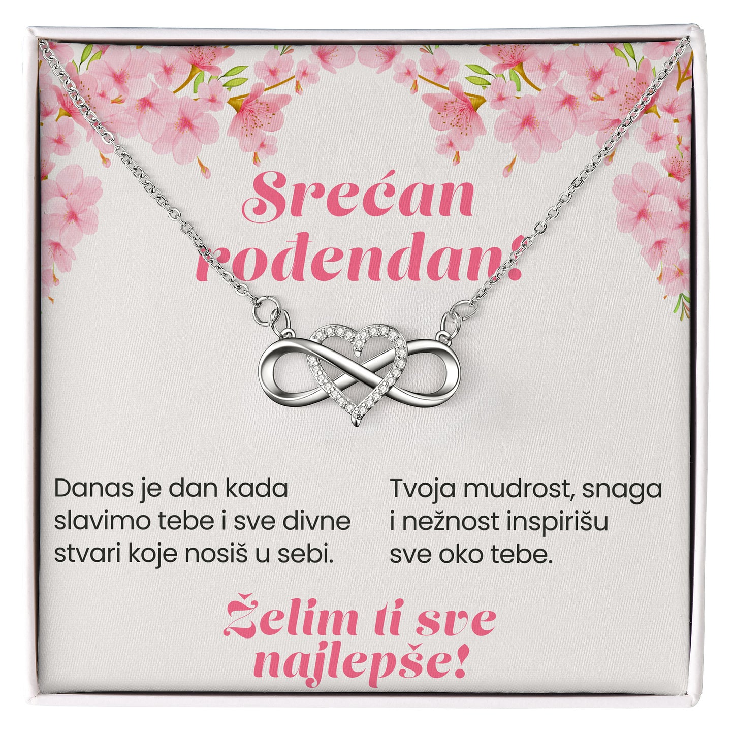 Srećan rođendan, Želim ti sve najlepše!  - Posveta sa lančićem za rođendan