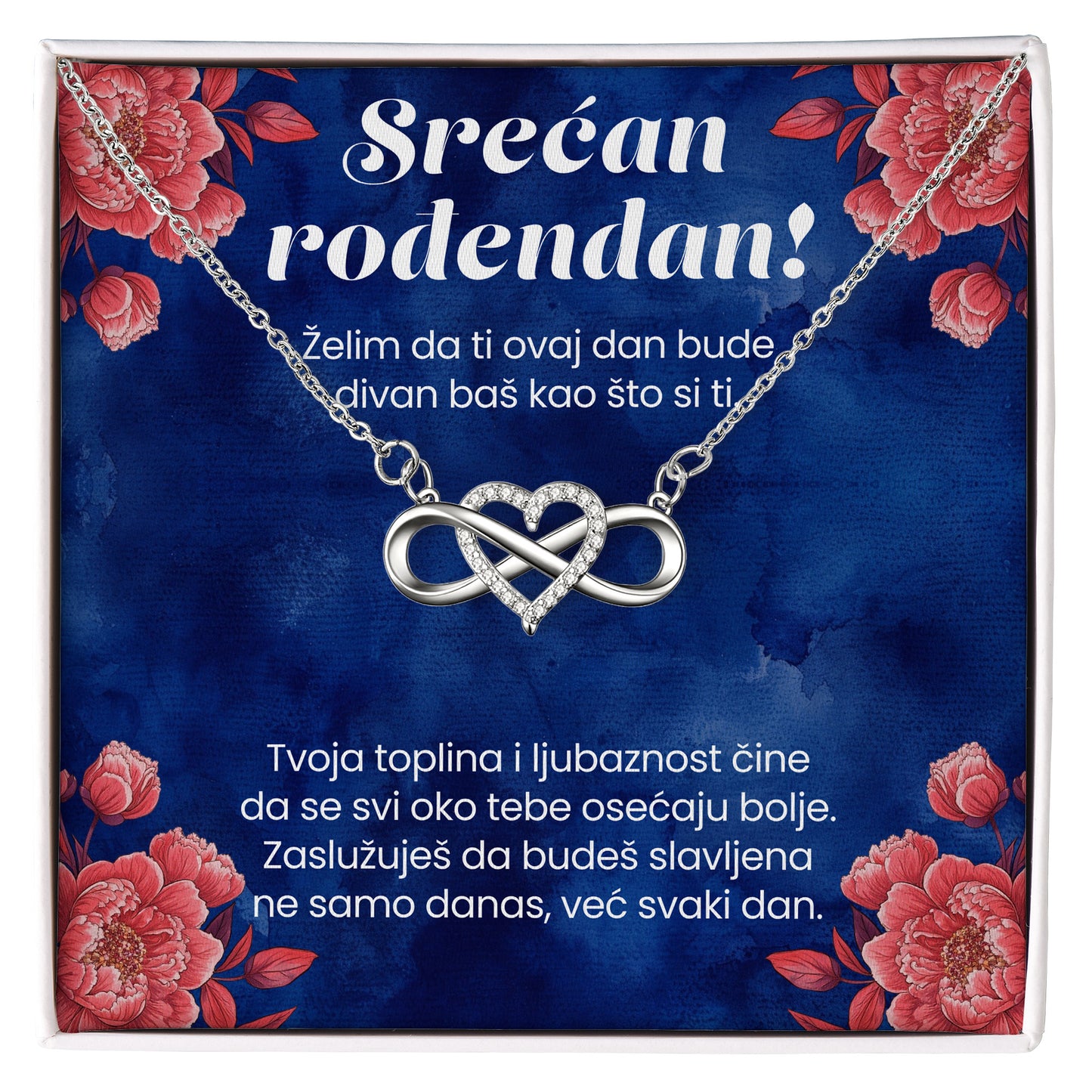 Srećan rođendan! - Posveta sa lančićem za rođendan, svetla