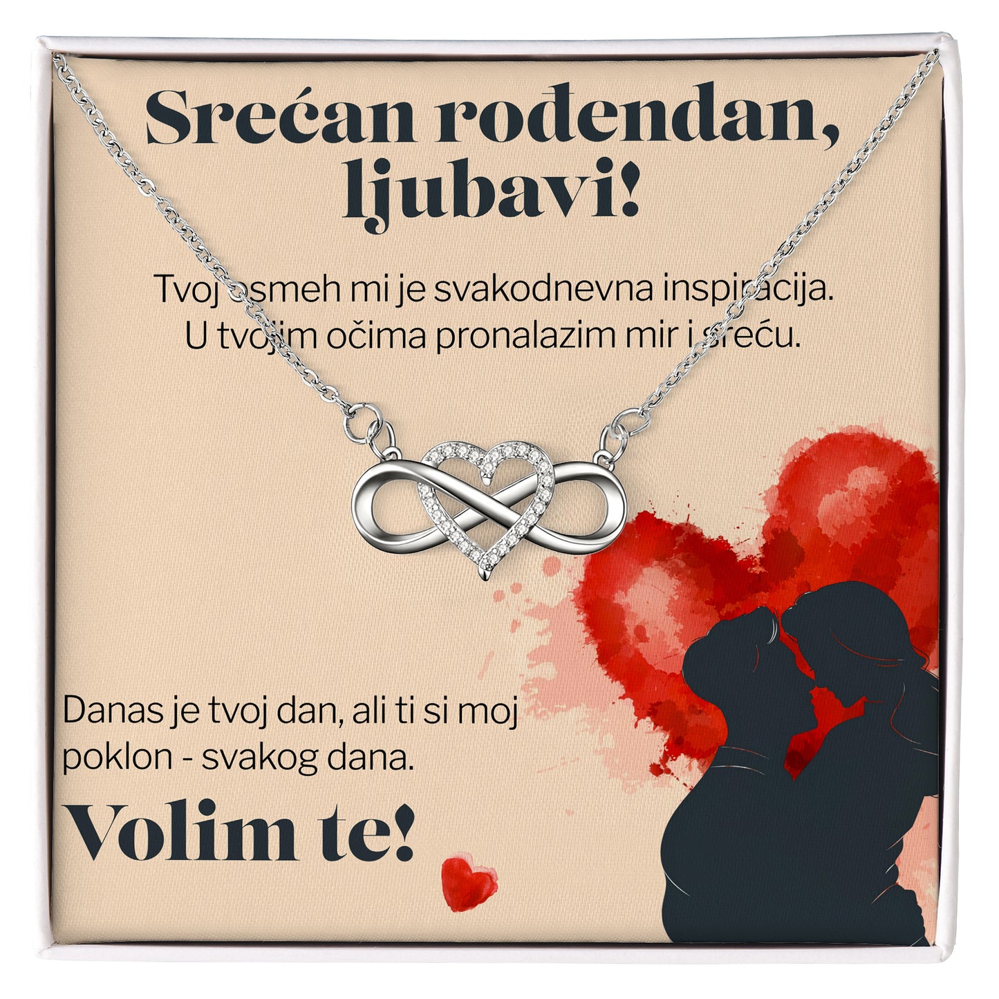 Srećan rođendan, ljubavi! - Posveta sa lančićem za rođendan