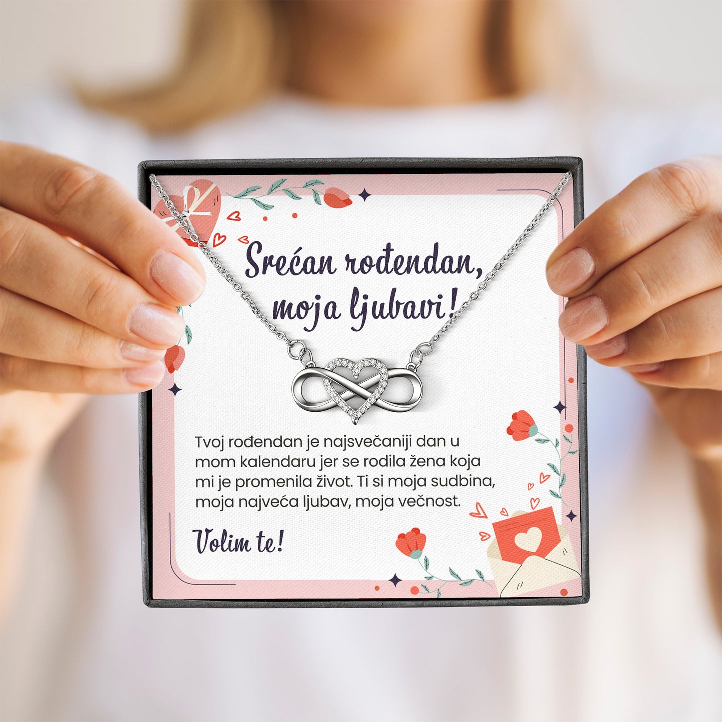 Srećan rođendan, moja ljubavi! - Posveta sa lančićem za rođendan