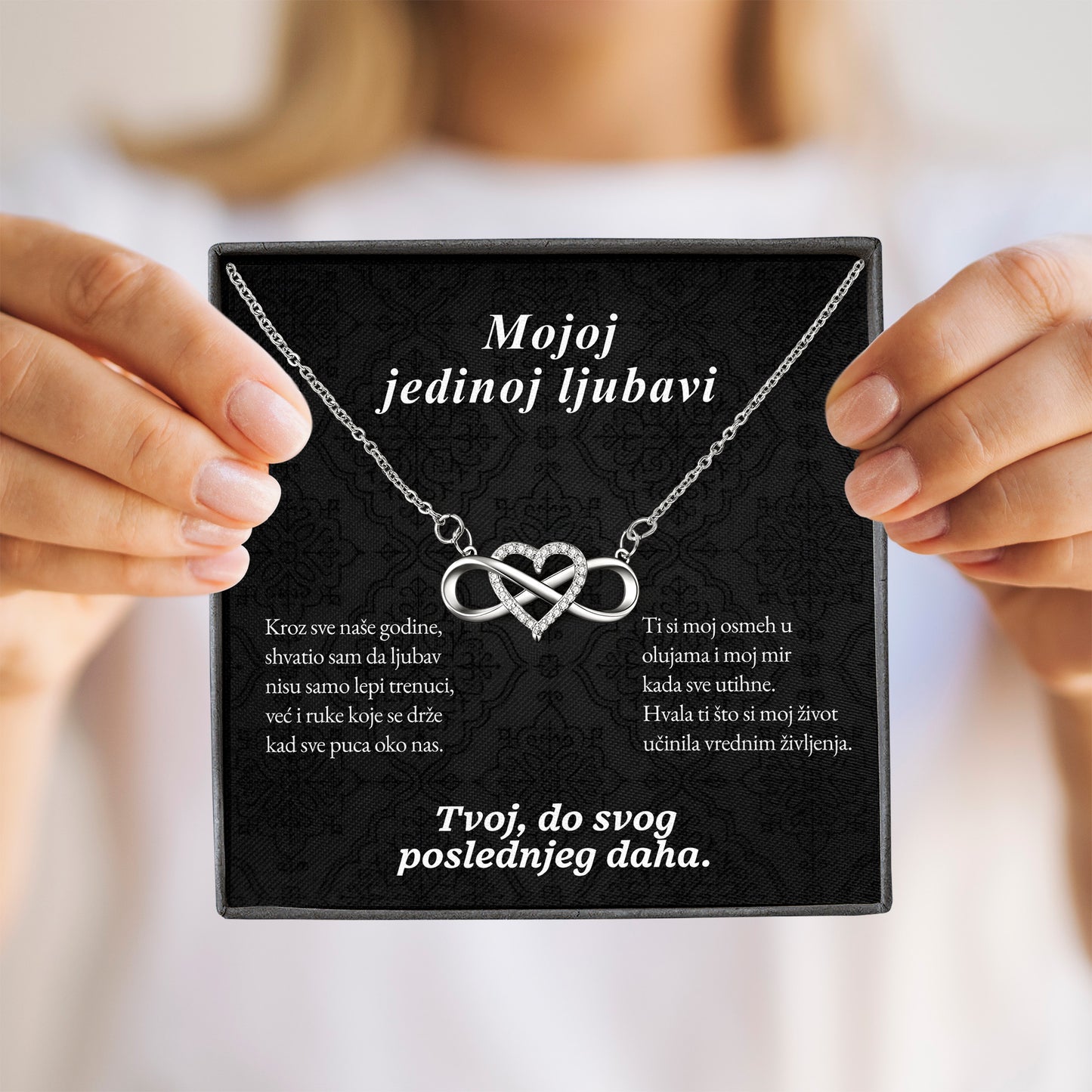 Mojoj jedinoj ljubavi - Posveta sa lančićem za suprugu od muža