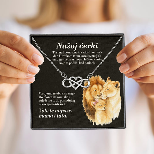 Našoj ćerki – Posveta sa lančićem za ćerku od roditelja
