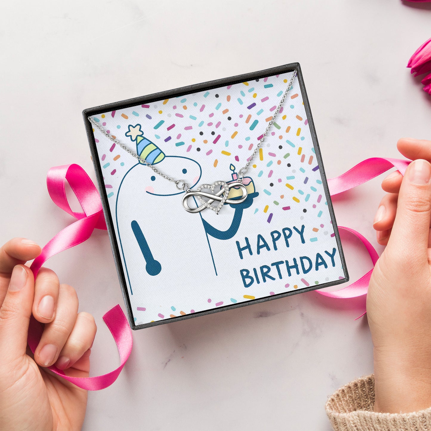 HAPPY BIRTHDAY - Posveta sa lančićem za rođendan