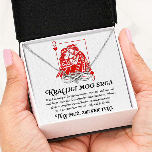 Kraljici mog srca - Posveta sa lančićem za suprugu od muža