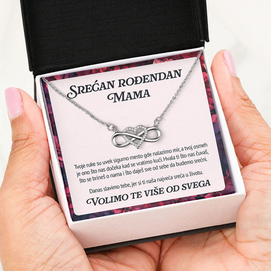 Srećan rođendan mama - Posveta sa lančićem za rođendan od dece