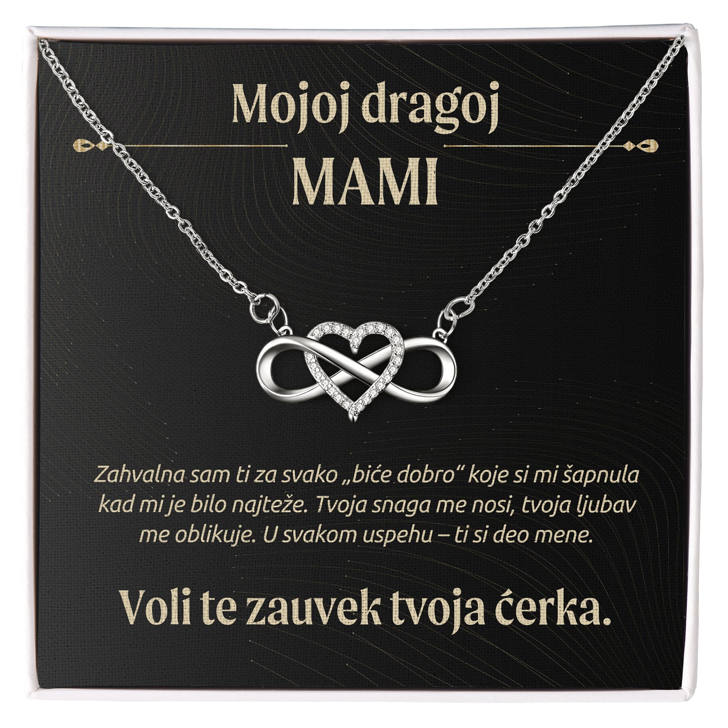 Mojoj dragoj mami – Posveta sa lančićem za majku od ćerke