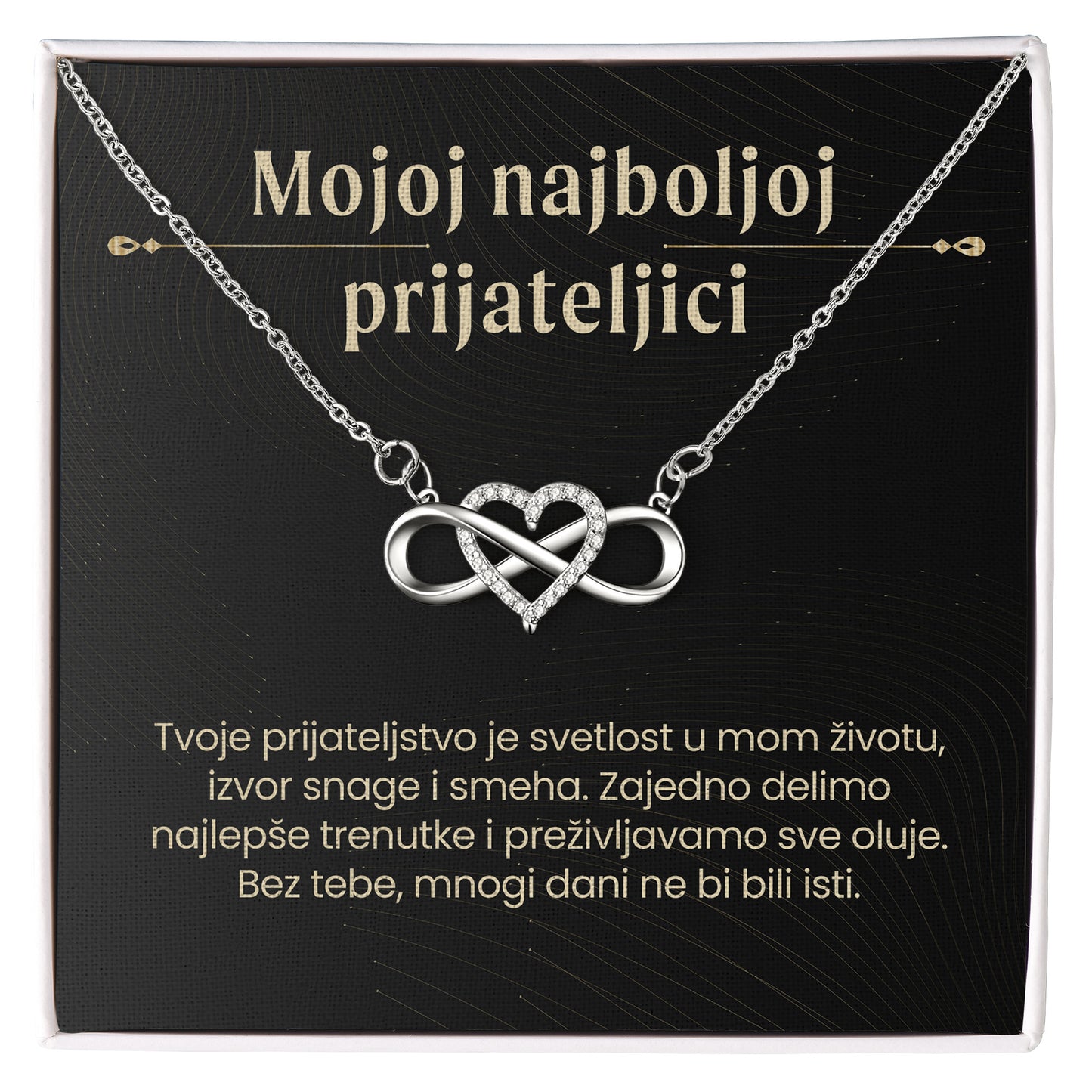 Mojoj najboljoj prijateljici – Posveta sa lančićem za prijateljicu od prijateljice