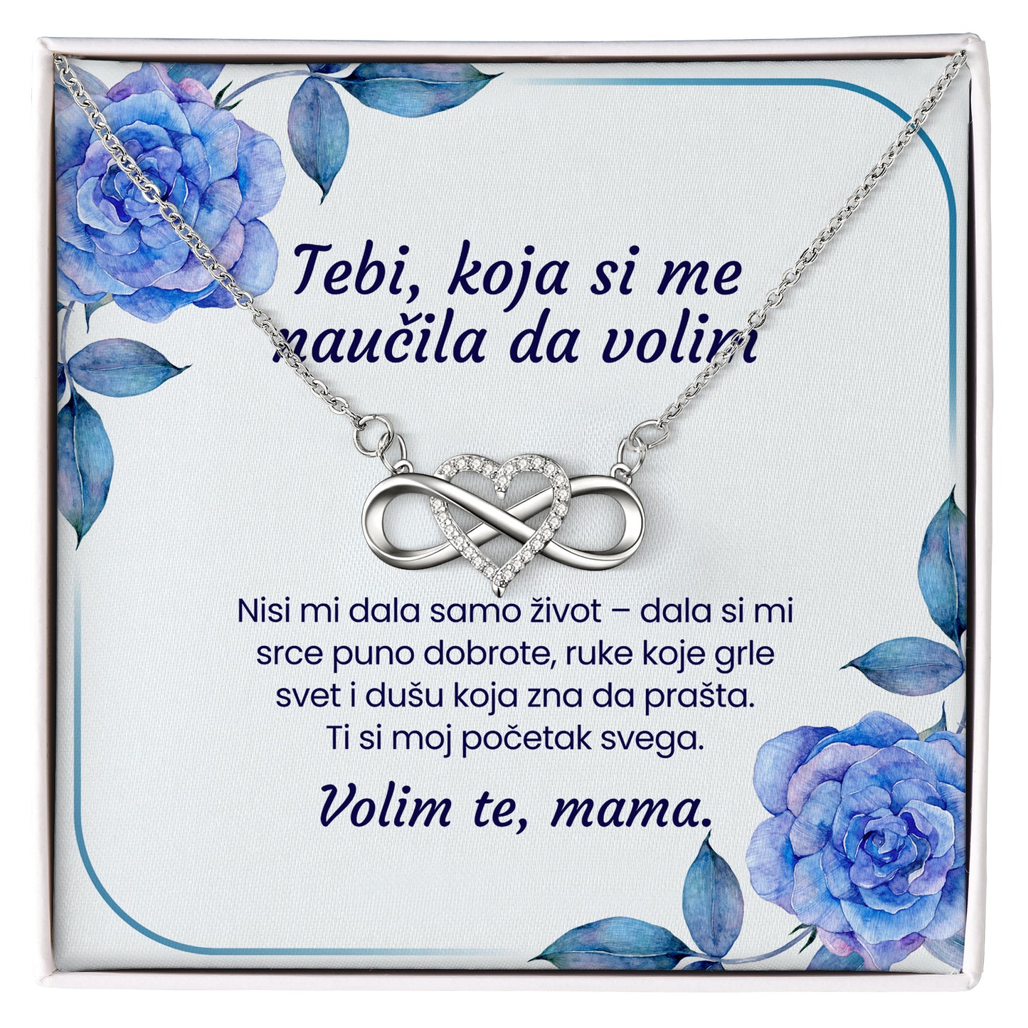 Tebi, koja si me naučila da volim – Posveta sa lančićem za majku