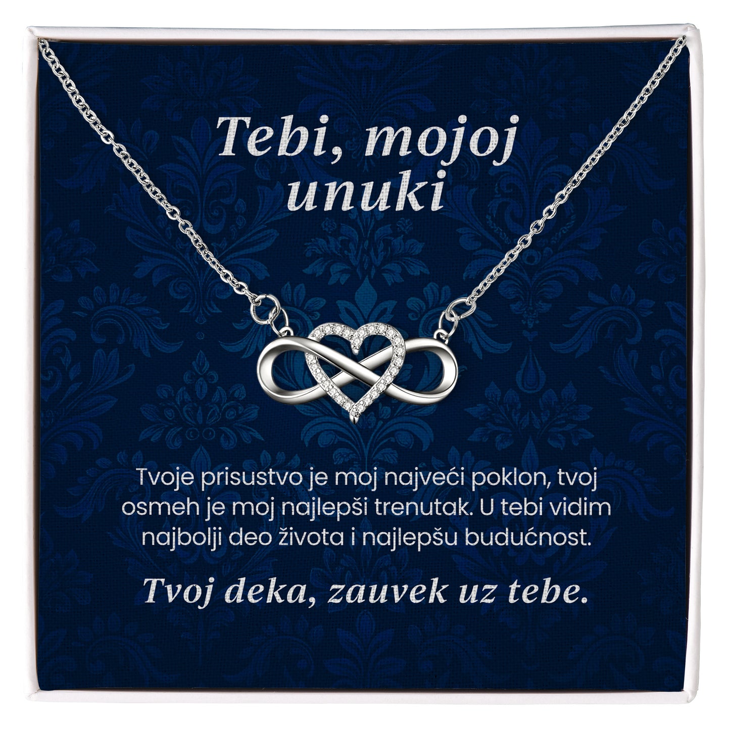Tebi, mojoj unuki – Posveta sa lančićem za unuku od deke