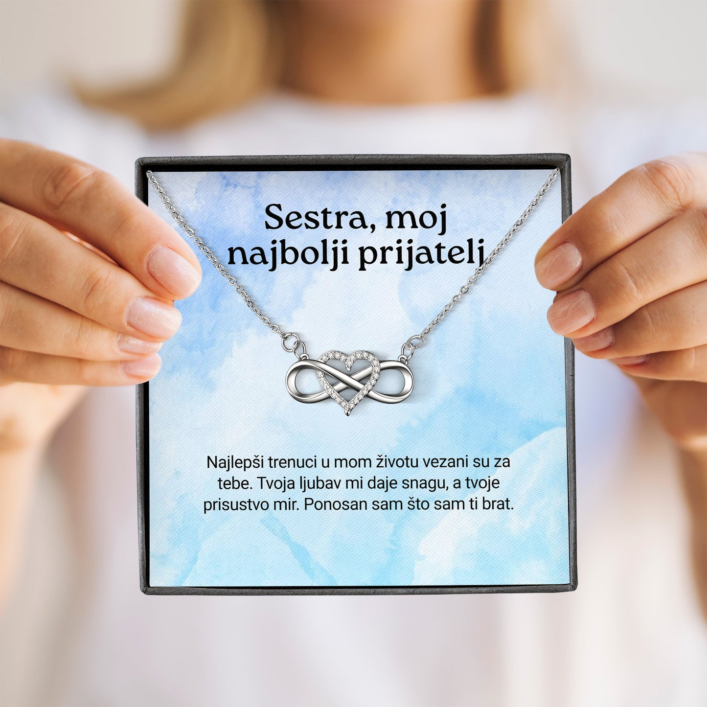Sestra, moj najbolji prijatelj – Posveta sa lančićem za sestru od brata