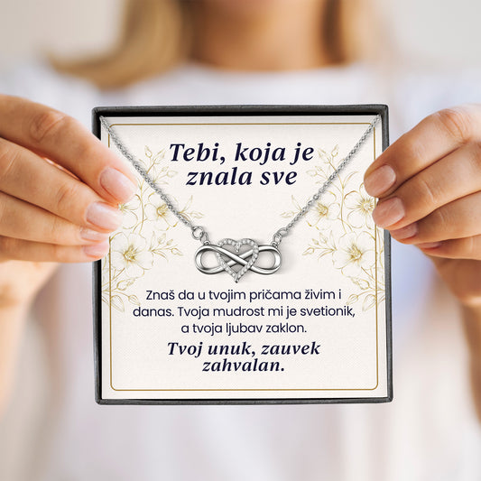 Tebi, koja je znala sve – Posveta sa lančićem za baku od unuka