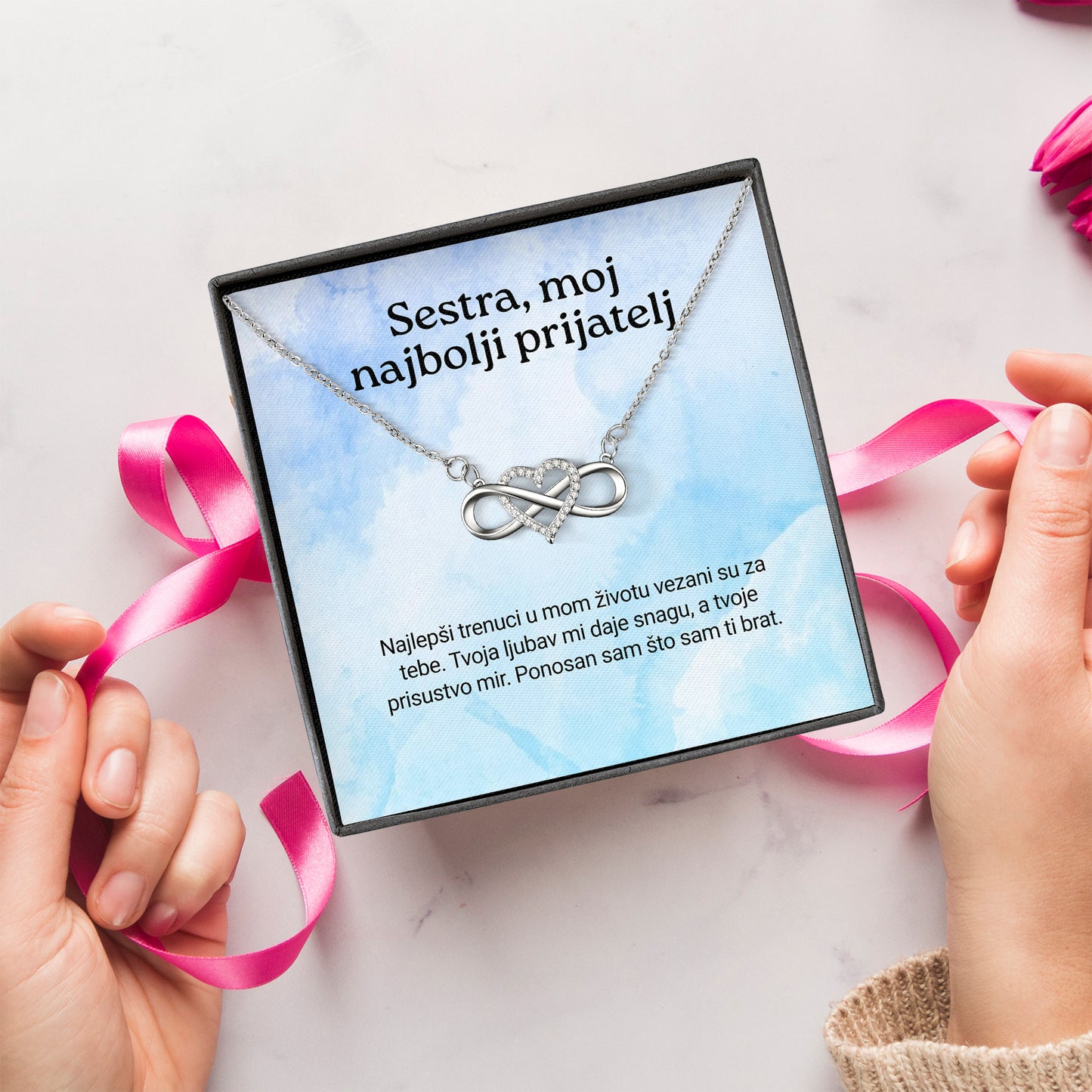 Sestra, moj najbolji prijatelj – Posveta sa lančićem za sestru od brata