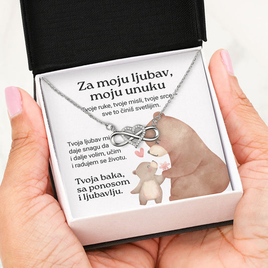 Za moju ljubav, moju unuku – Posveta sa lančićem za unuku od bake