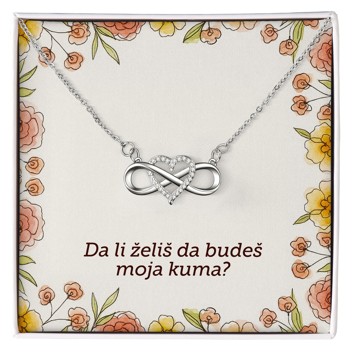 Da li želiš da budeš moja kuma? - Posveta sa lančićem za kumu, svetla