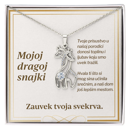 Mojoj dragoj snajki – Posveta sa lančićem od svekrve (Žirafa)