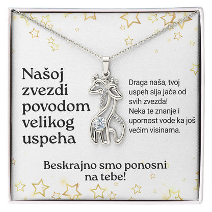 Našoj zvezdi povodom velikog uspeha - Posveta sa lančićem za učenicu (Žirafa)