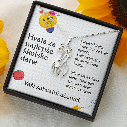 Hvala za najlepše školske dane - Posveta sa lančićem za učiteljicu (Žirafa)