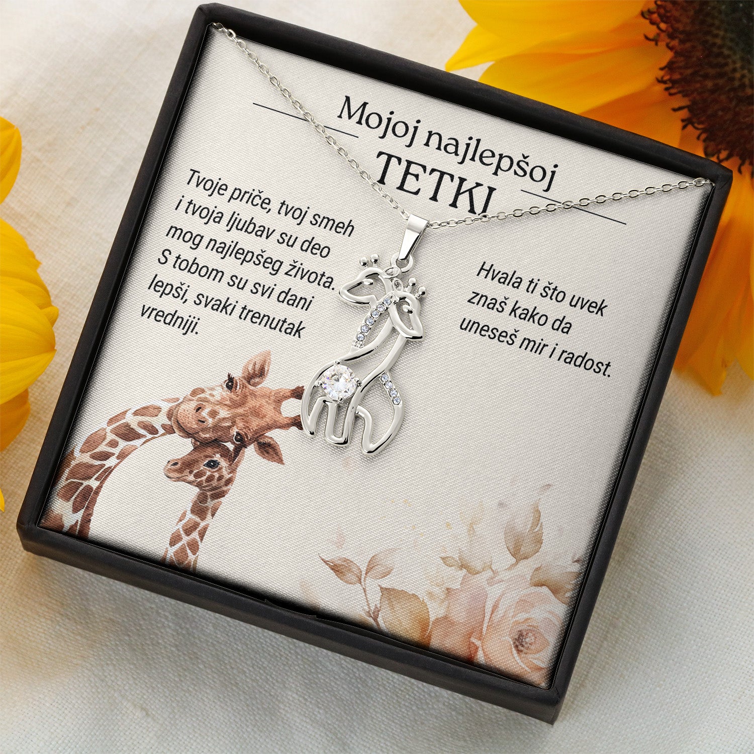 Mojoj najlepšoj tetki – Posveta sa lančićem za tetku (Žirafa)