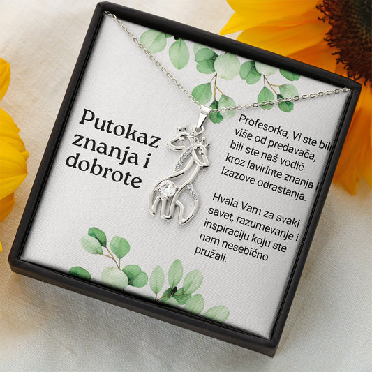 Putokaz znanja i dobrote  - Posveta sa lančićem za učiteljicu (Žirafa)