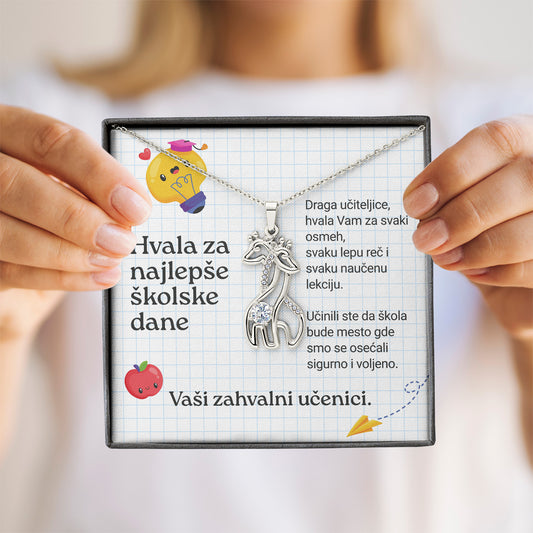 Hvala za najlepše školske dane - Posveta sa lančićem za učiteljicu (Žirafa)
