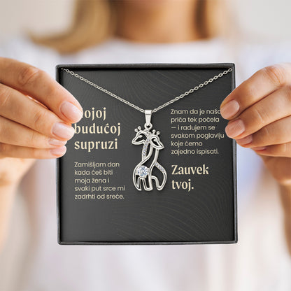 Mojoj budućoj supruzi – Posveta sa lančićem za devojku od momka (Žirafa)