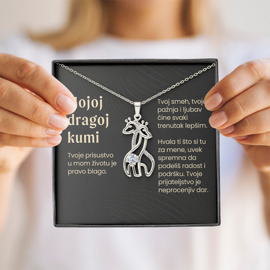 Mojoj dragoj kumi – Posveta sa lančićem za kumu (Žirafa)