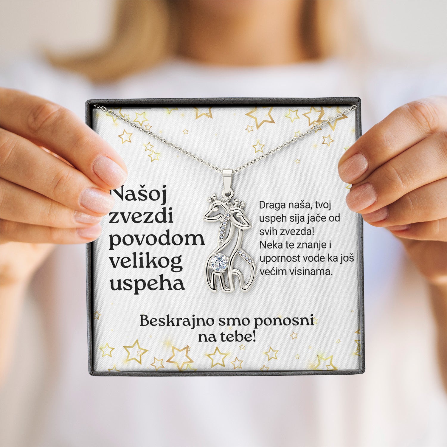 Našoj zvezdi povodom velikog uspeha - Posveta sa lančićem za učenicu (Žirafa)