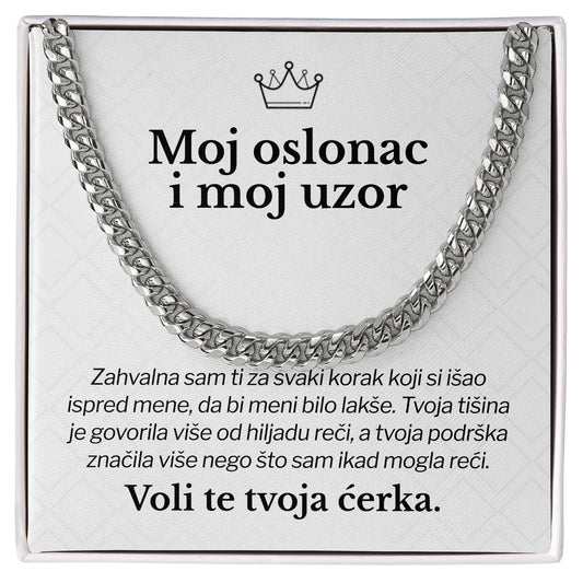 Moj oslonac i moj uzor – Posveta sa lančićem za oca od ćerke