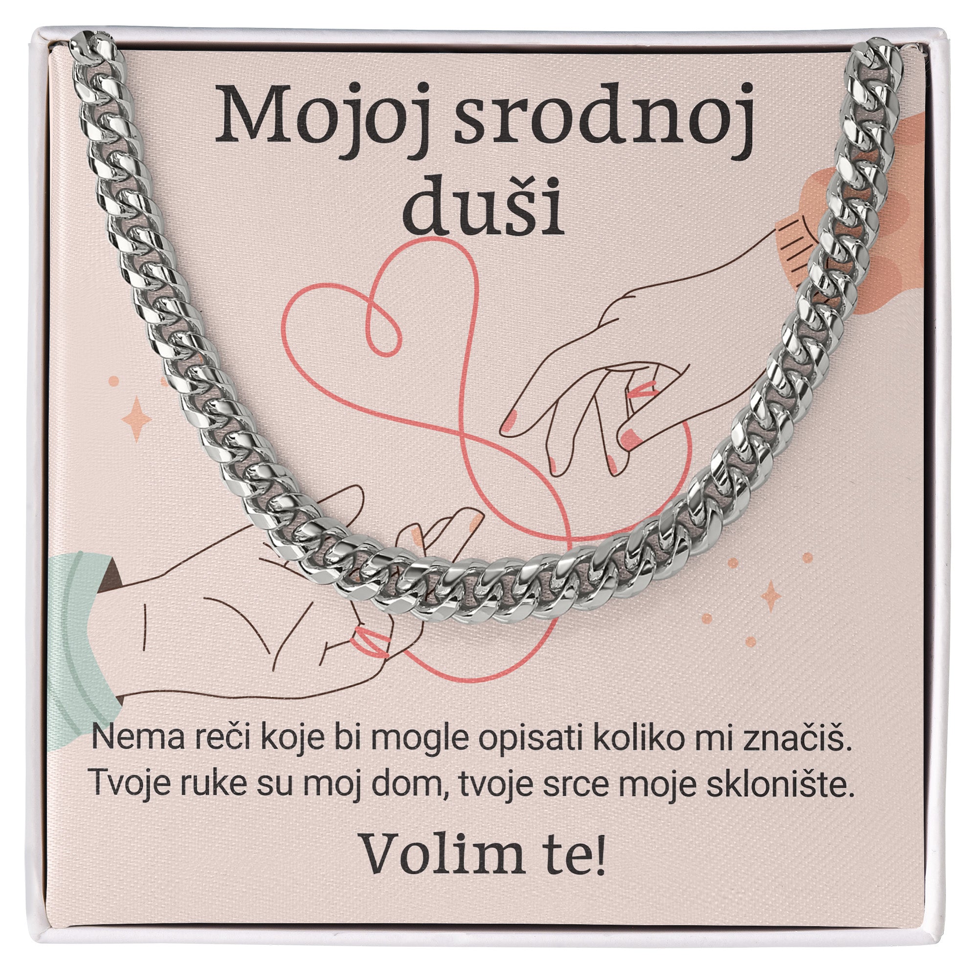 Mojoj srodnoj duši – Posveta sa lančićem za dečka od devojke